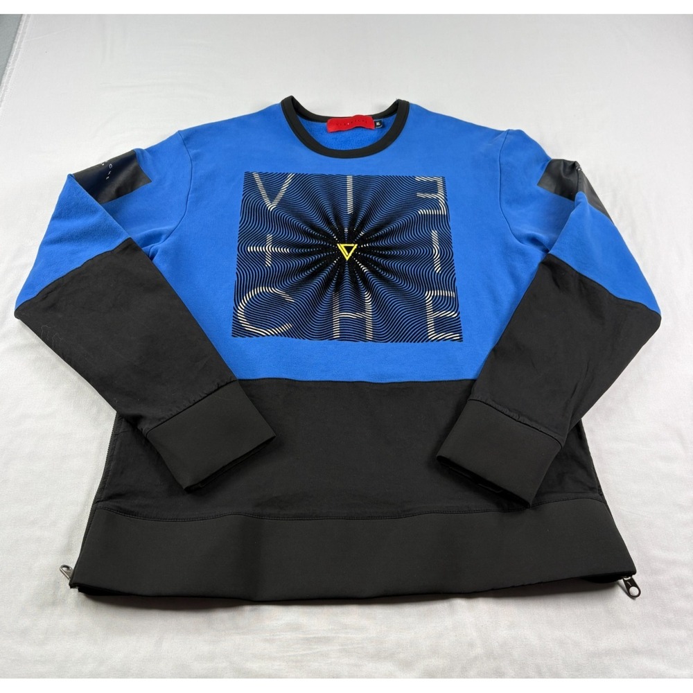 Vie Riche Sweatshirt Mens XL Blue Crew Neck Pullover Slim Fit Big Logo